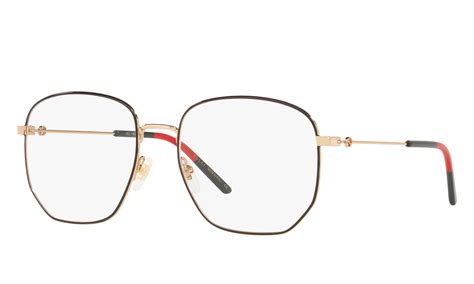 gucci gg0396o 001 black-gold|Gucci GG0396O Square Glasses .